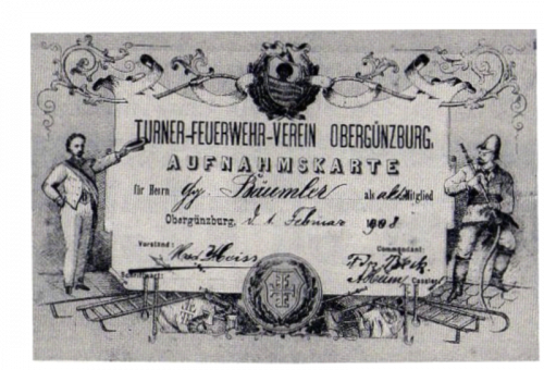 Aufnahmekarte von 1908